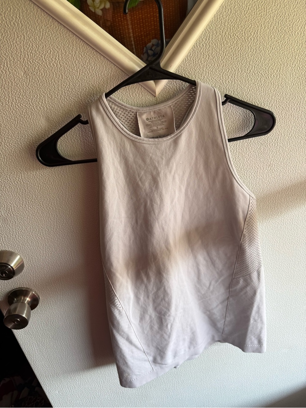 Athleta Caliber Soft Lilac High-Neck Mesh-Panel Tank